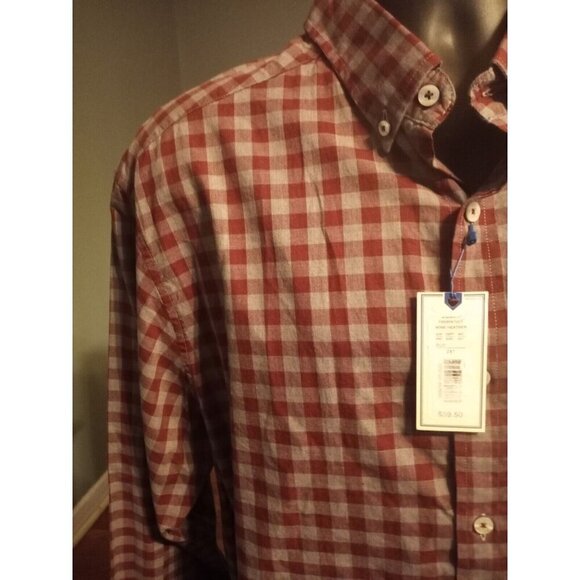 Rowm Mens Big & Tall Shirt Button Down Long Sleeve Red Gray Plaid Size 2XT NWT - Picture 6 of 13